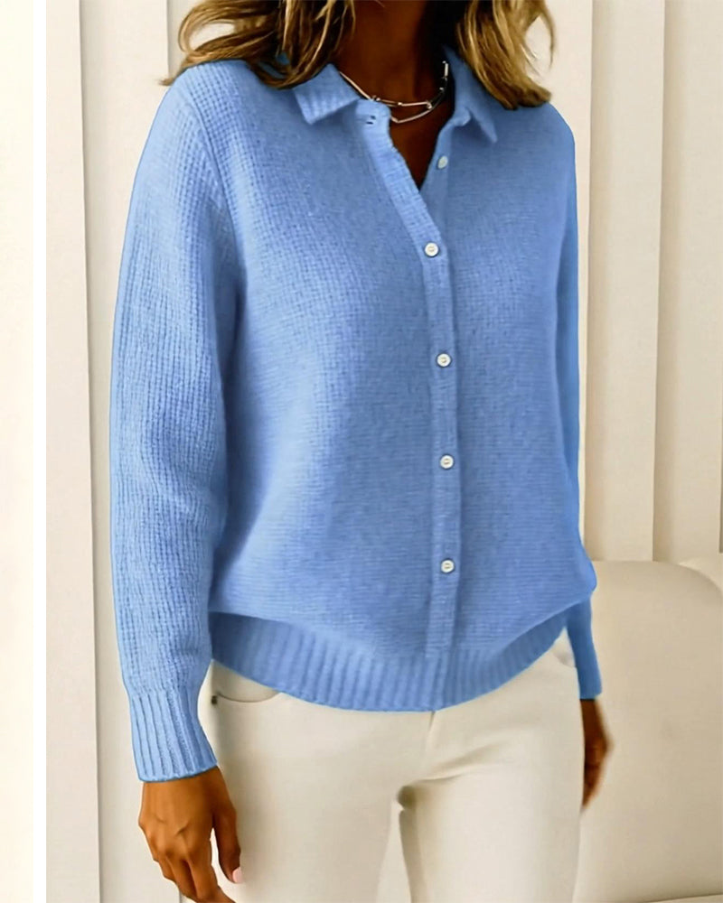 Fashion Lapel Button Cardigan