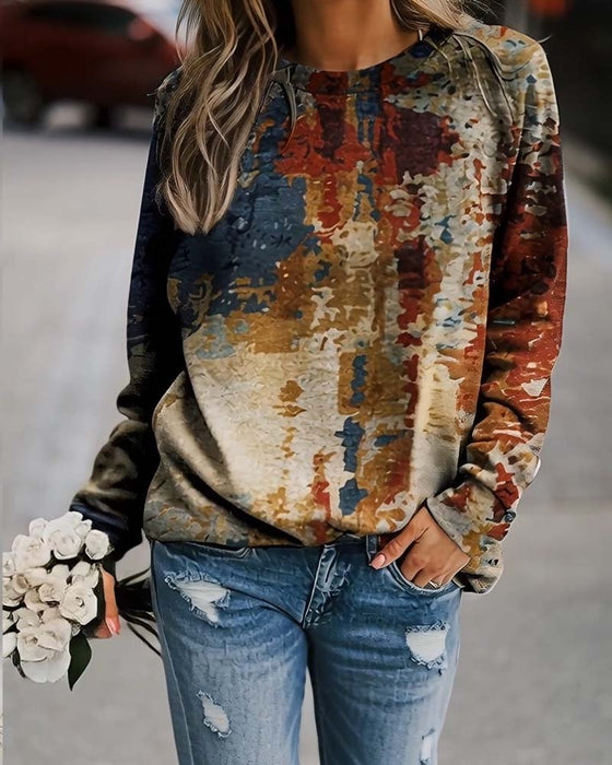 Vintage Printed Casual Top