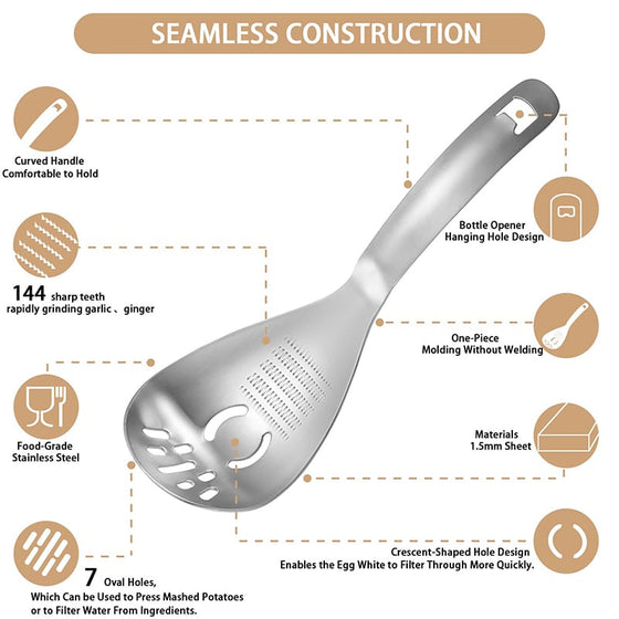 Multifunction Stainless Steel Cooking Grater Spoon