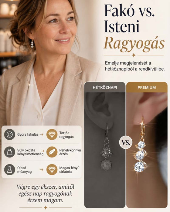 💎👗 Aszimmetrikus spirál és csepp alakú fülbevaló ✨