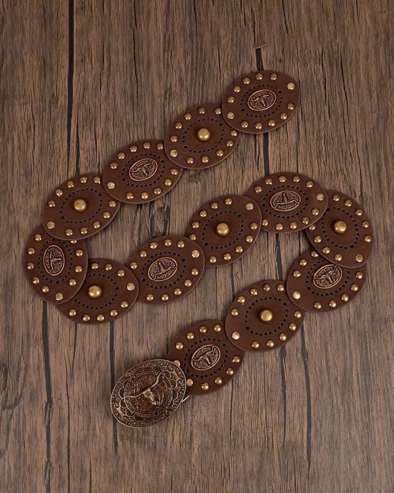 Vintage Leather Buckle Belt