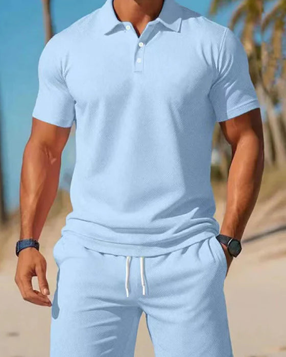 Men's Summer 2-Piece Polo & Shorts Set