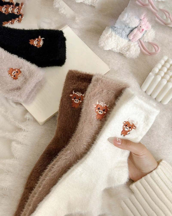 Cute Cow Slipper Socks
