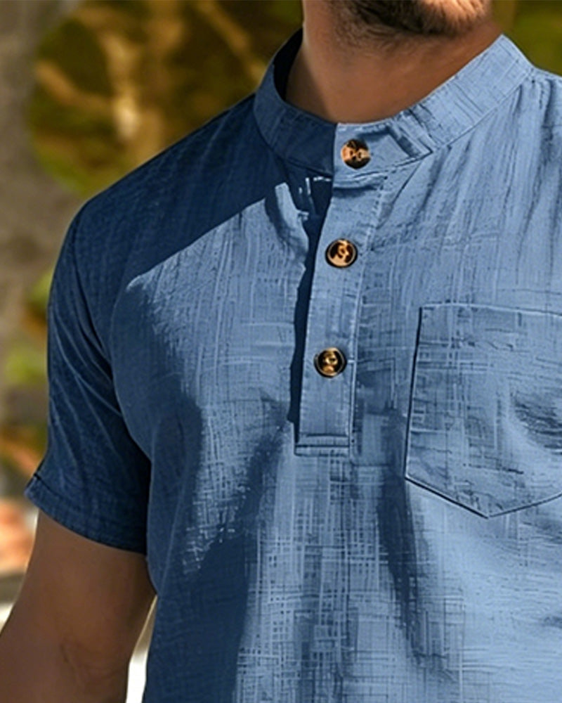 Men's Solid Color Two-Piece Set