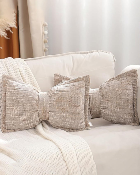 Soft Bow-Shaped Throw Pillowcase