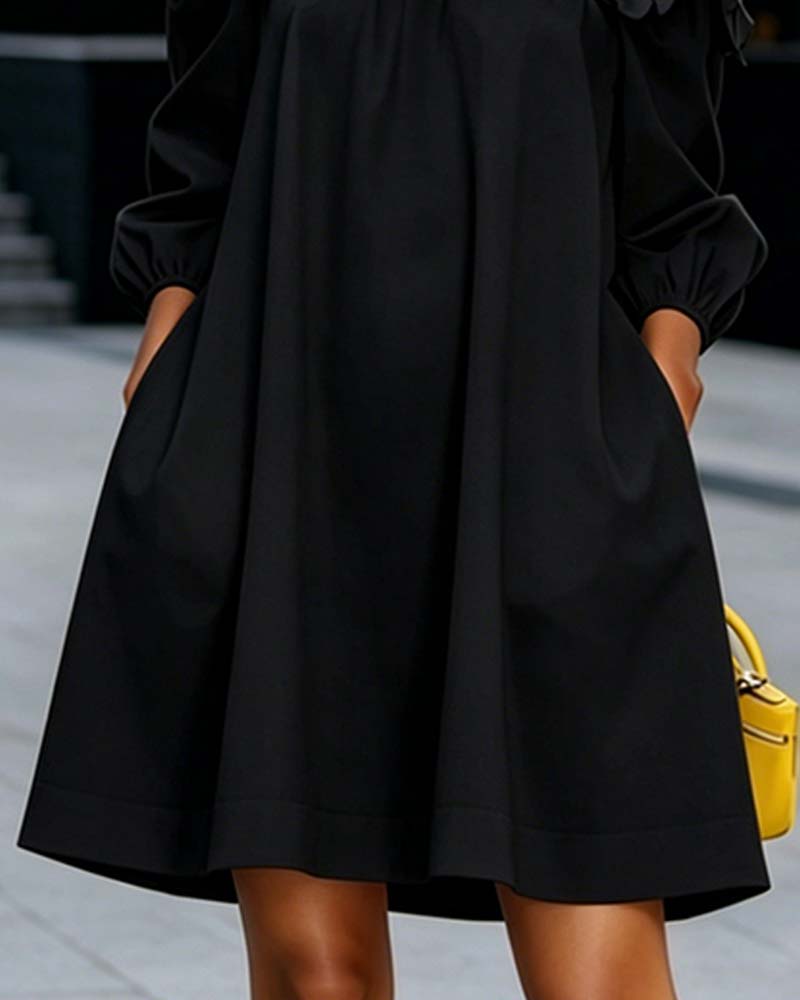 Off-Shoulder Floral Accent Dress