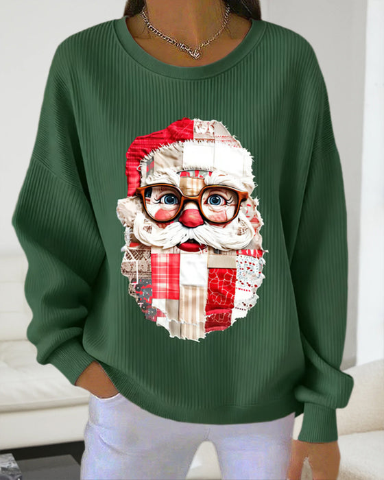 Christmas Print Round Neck Sweatshirt