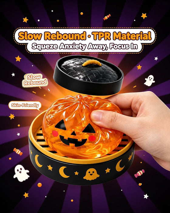 Halloween Cute Scary Ghost Maruko Squishy Squeeze Toy Set, Mini Portable Stress Toy, Sensory Products for Halloween Things, Party Treat Bag Fillers & Mini Gifts