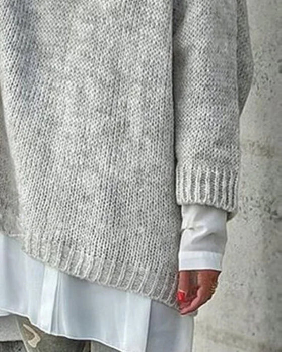 V-Ausschnitt Locker Jumper