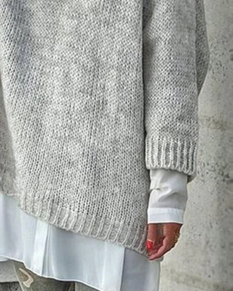 V-Ausschnitt Locker Jumper