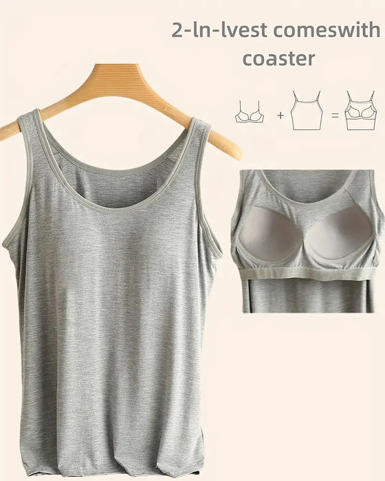 One-Piece Solid Color Bottoming Cami Top