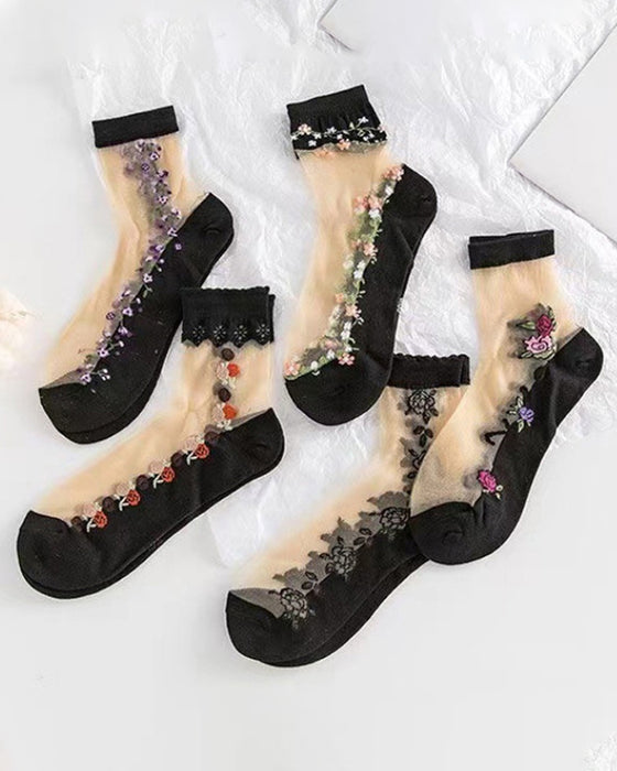 Glass Silk Crystal Socks