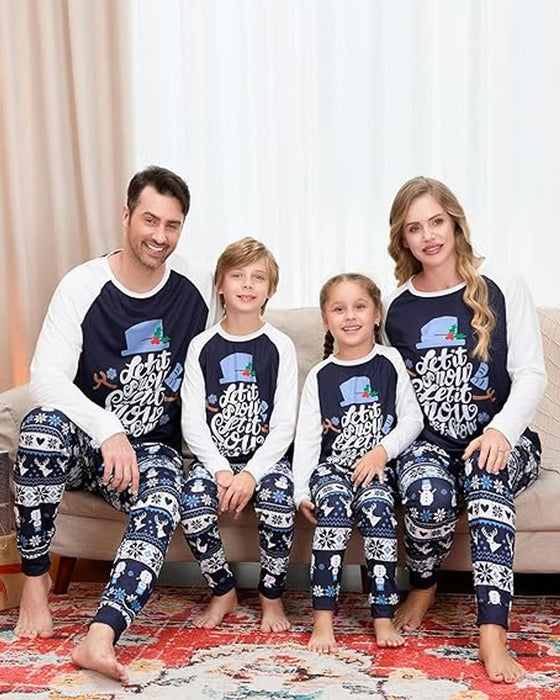 Christmas printed casual family Pajama Sets