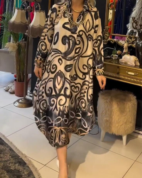 Loose and elegant printed dress