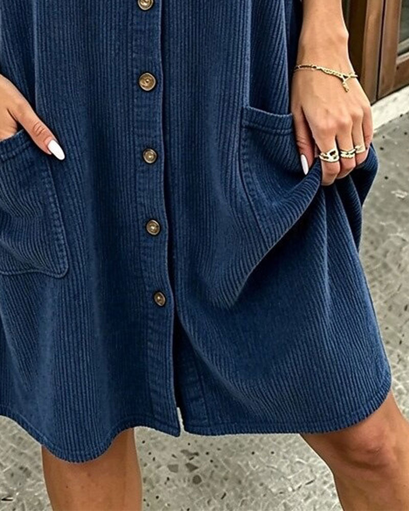 Stylish Shirt Style Short Dress