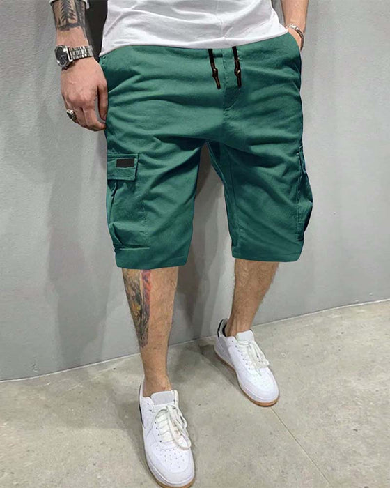 Drawstring Waist Cargo Shorts