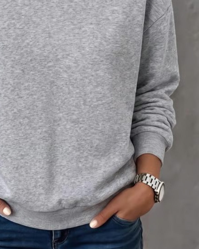 Small V-Neck Casual Long Sleeve Sweatshirt