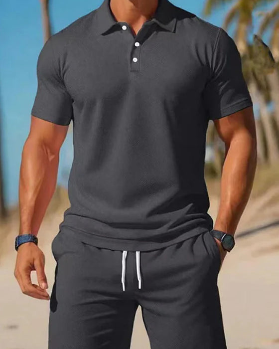 Men's Summer 2-Piece Polo & Shorts Set