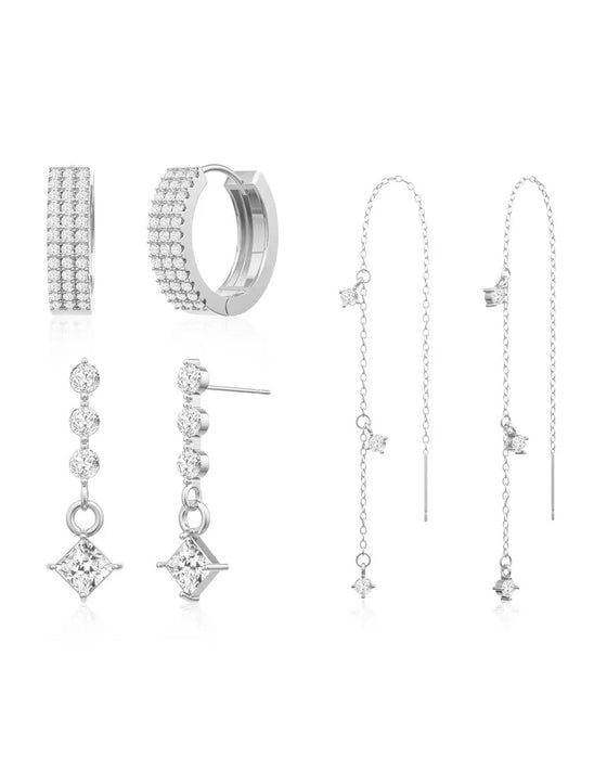 3 Layered Chain Earrings For Women