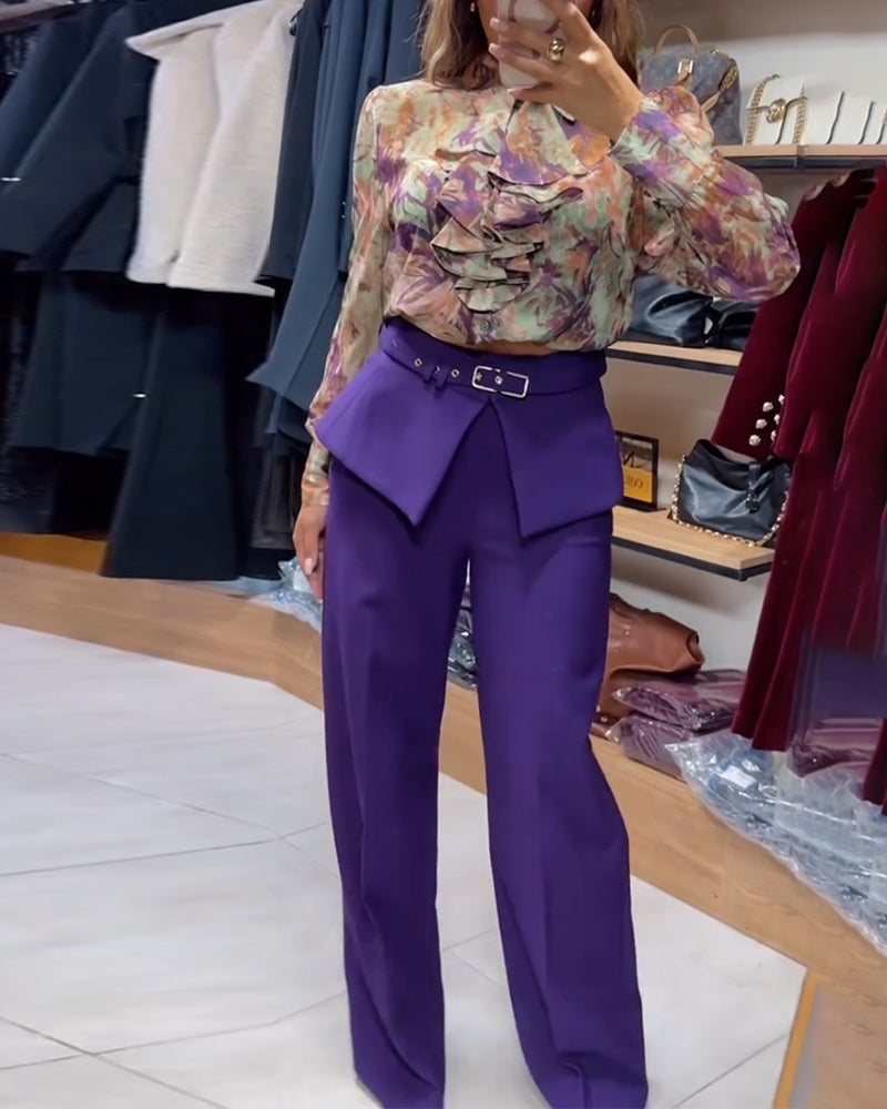 Stylish Straight-Leg Suit Pants