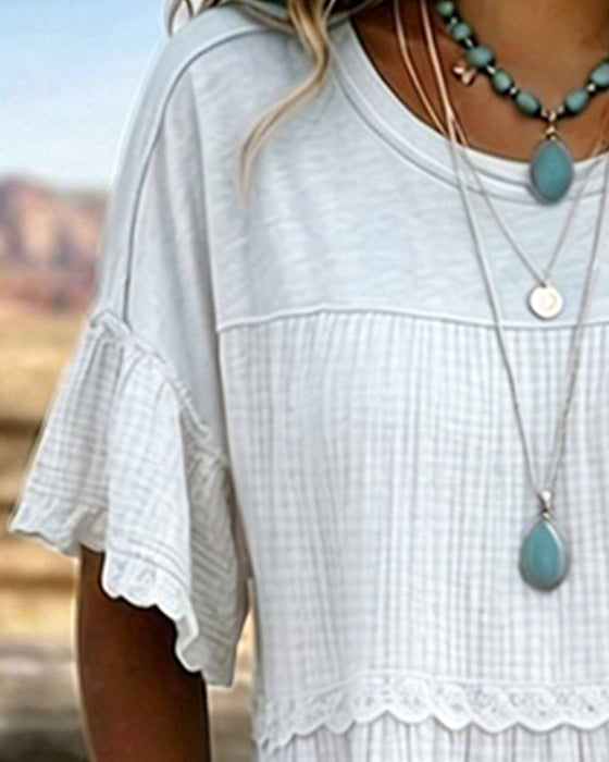 Short Sleeve Pocket Long Dress