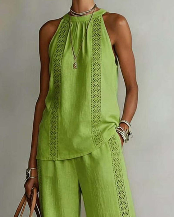Hollow Out Halter Two-Piece Sets
