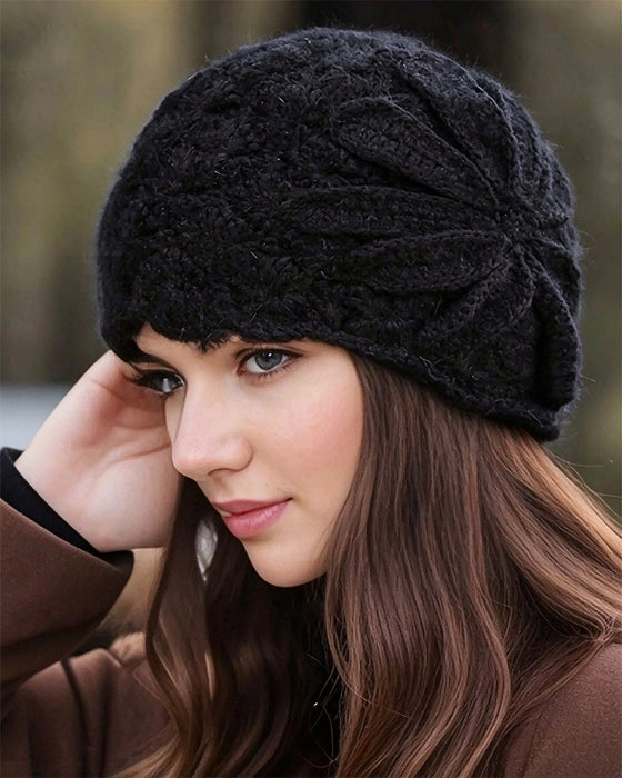 Handmade Crochet Floral Knit Beanie
