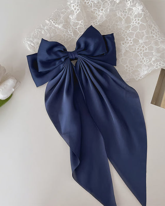 🔥Large Bow Hair Clip for Women – Wedding & Everyday Ponytail Accessory with Long Tail