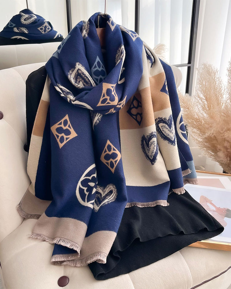 Heart Geometric  Fashion Warm Scarf