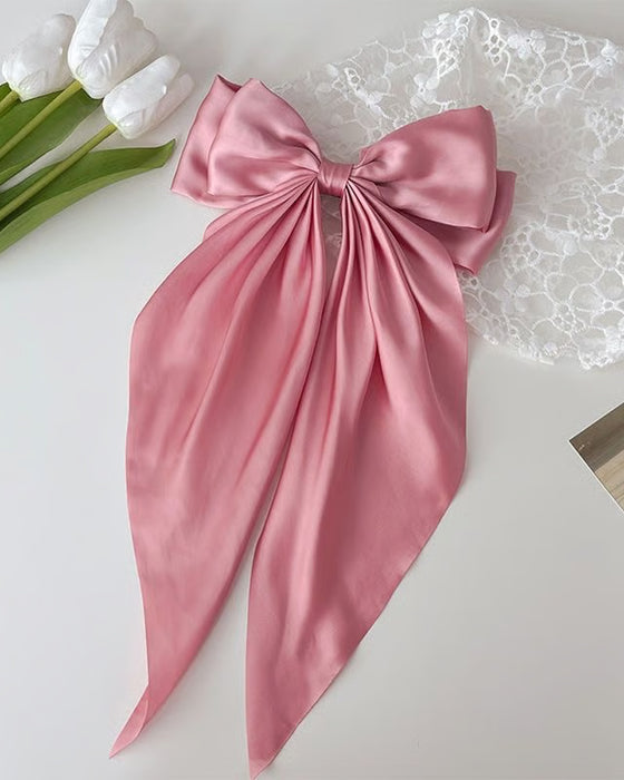 🔥Large Bow Hair Clip for Women – Wedding & Everyday Ponytail Accessory with Long Tail