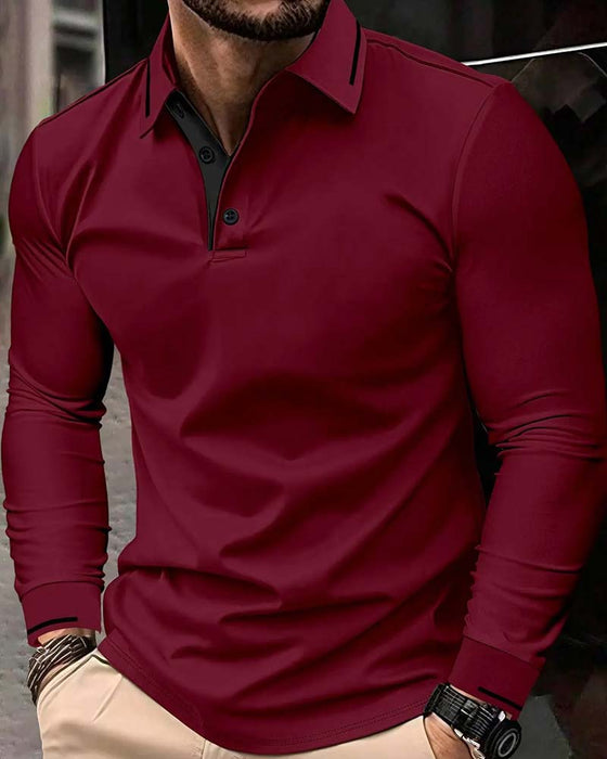 V-Neck Ribbed Solid Color Men's T-Shirt