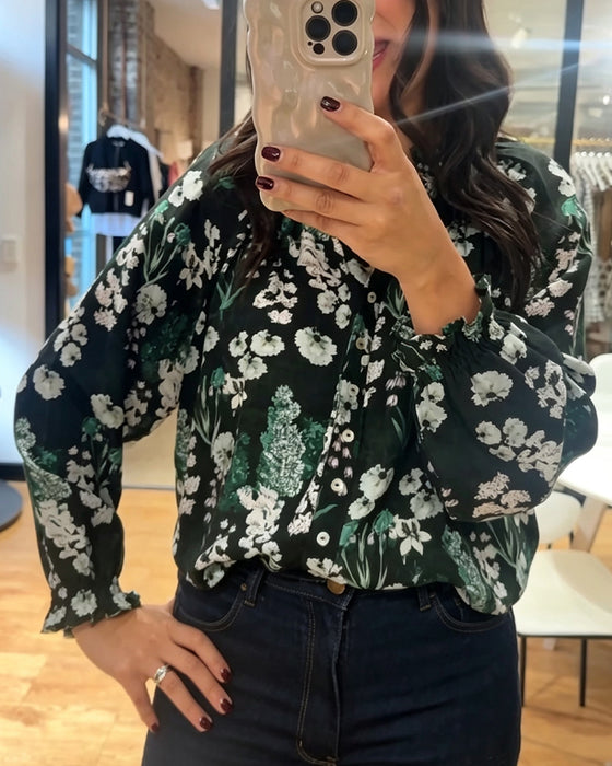 Casual Long Sleeve Printed Blouse