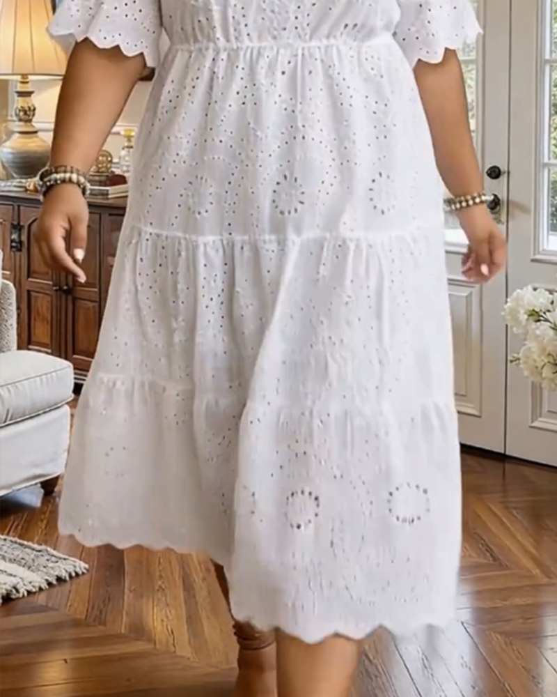 French Style Hollow Out Elegant Dress