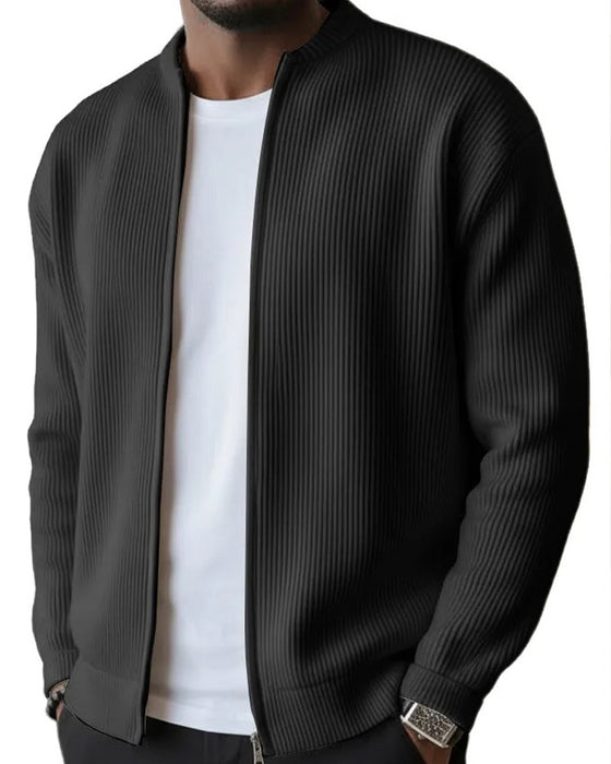 Men's Solid Color Zipper Coat