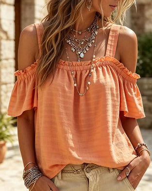Camisole Ruffle Off-Shoulder Blouse