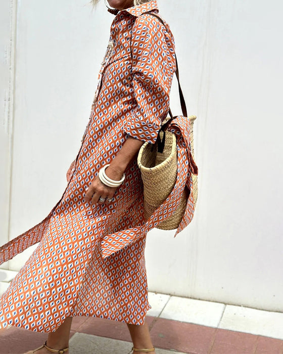 Side-Slit Shirt Dress