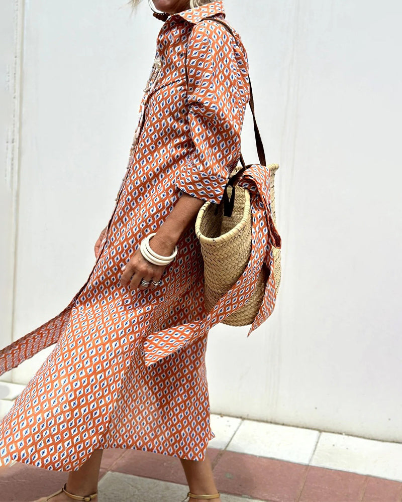 Side-Slit Shirt Dress