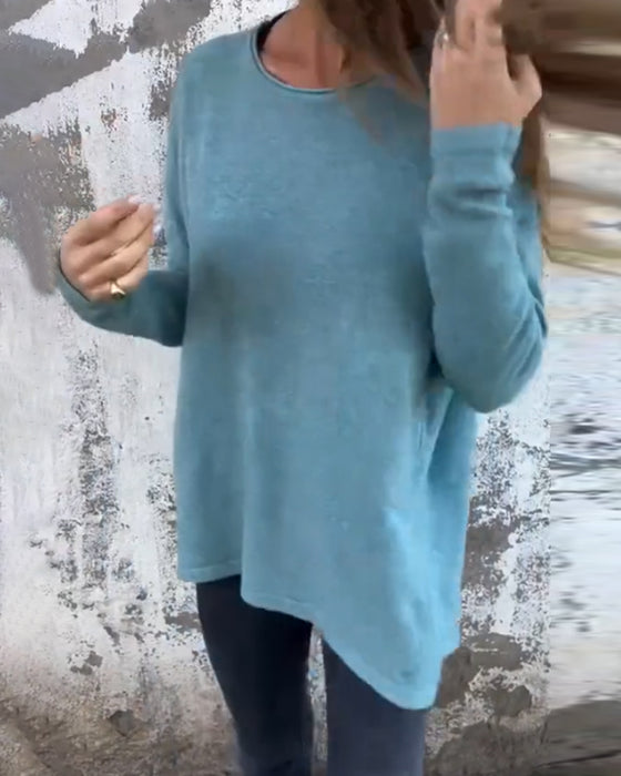 Stylish Button Detail Long Sleeve Tops