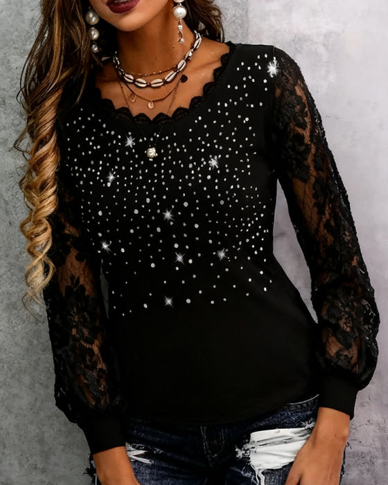 Fashionable Patchwork Print Blouse