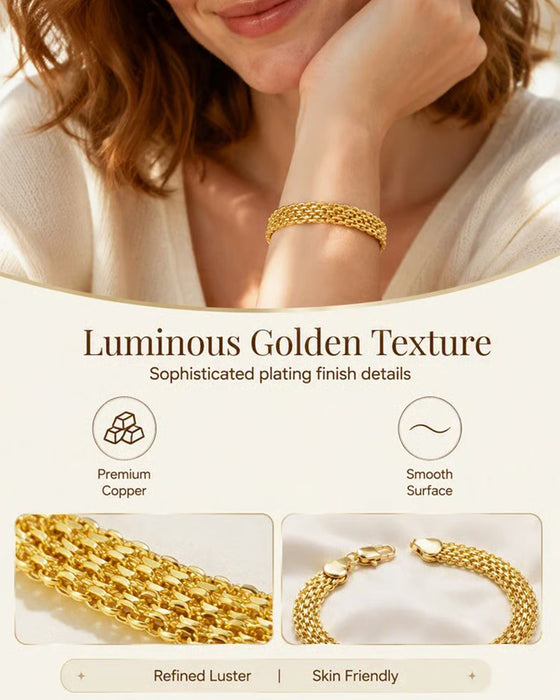 Wide Woven Mesh Bracelet