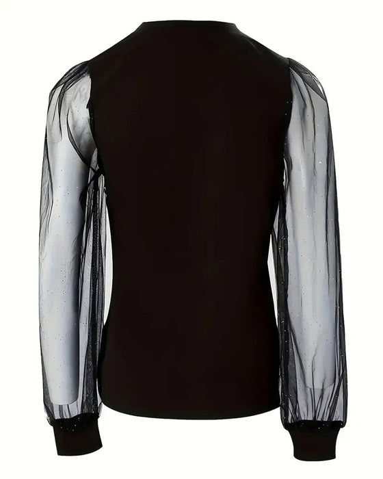 Fashionable Irregular Button Long-Sleeved T-Shirt