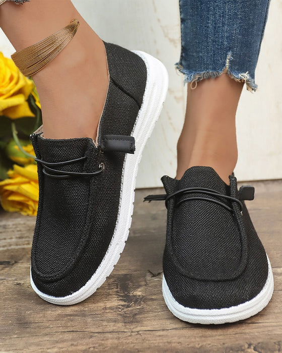 Casual solid color slip-on flats