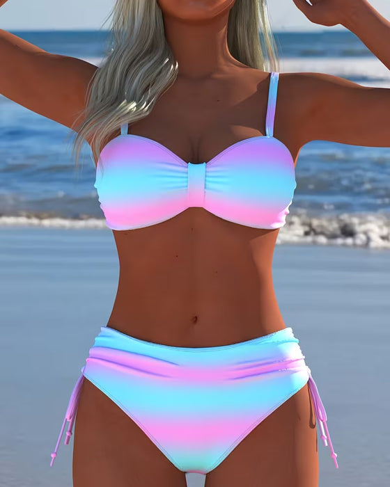 Ombre Tie High Waist Bikini