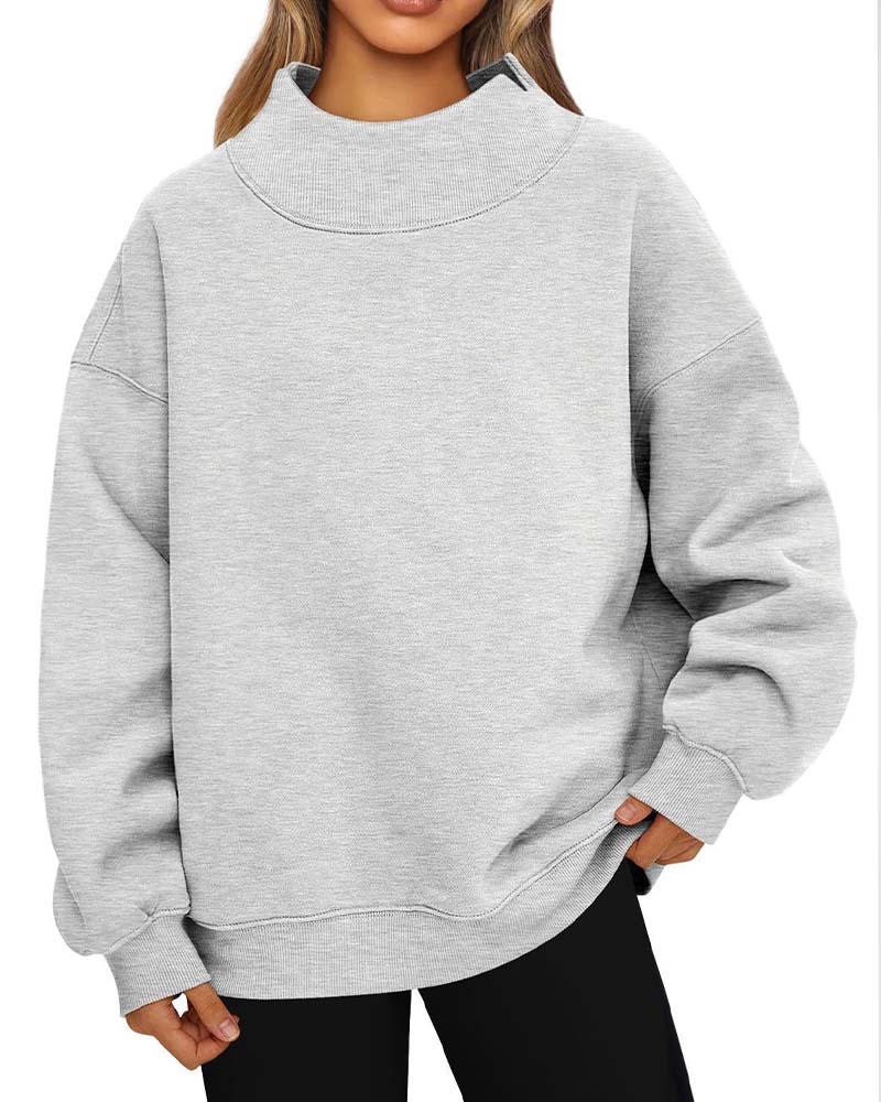 Drop Shoulder Solid Long Sleeve Sweatshirt