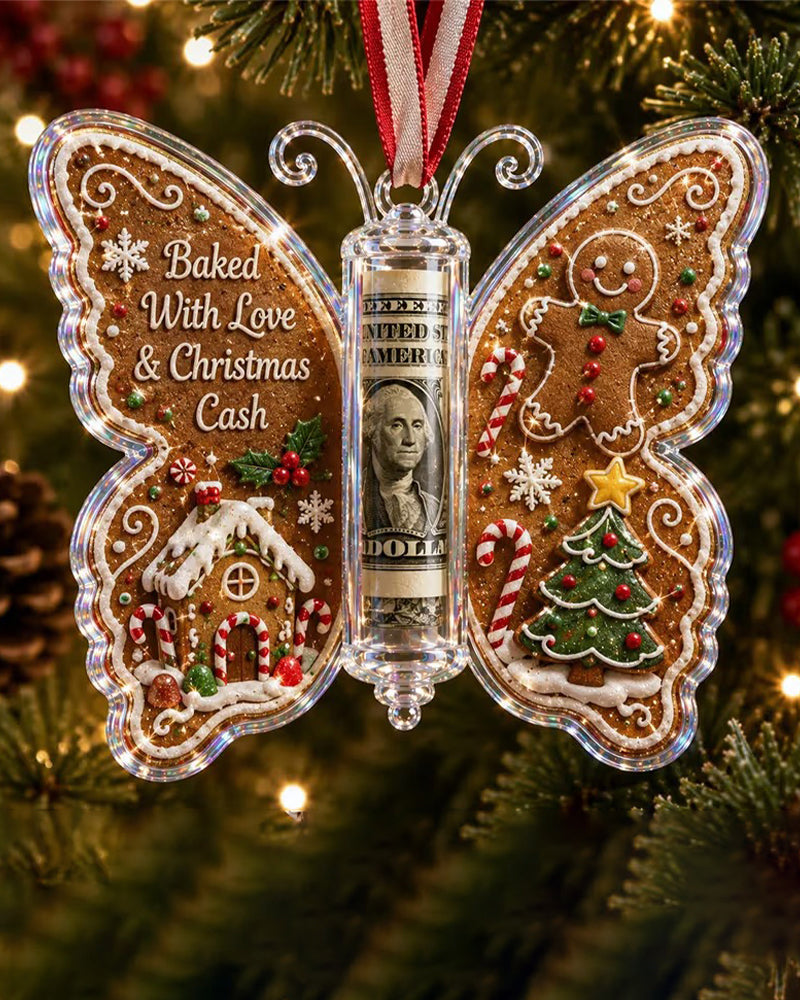 Butterfly Christmas Cash Gift Ornament