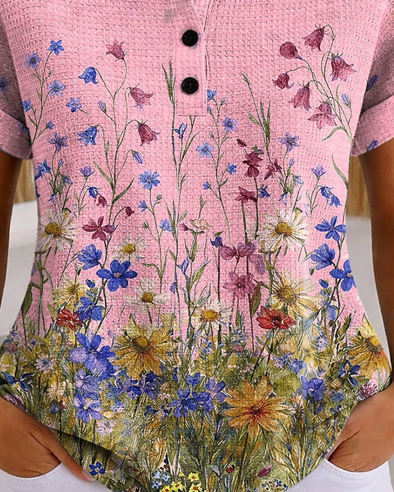 Henley Wildflower Daisy Waffle Top