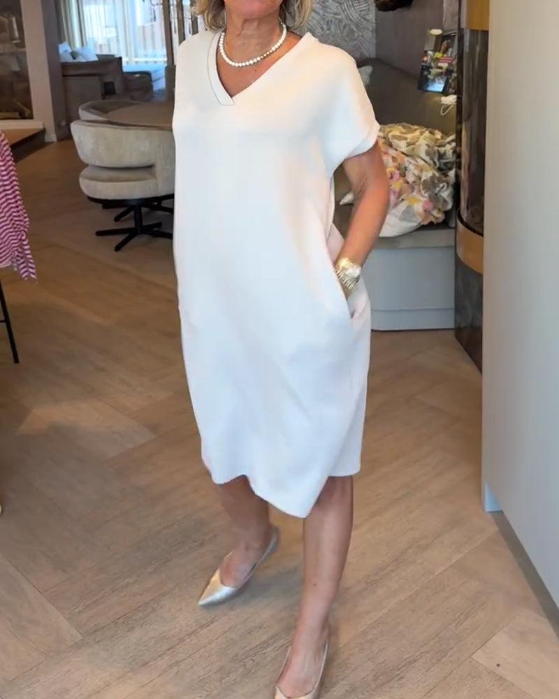 V-Neck Loose Casual Dress