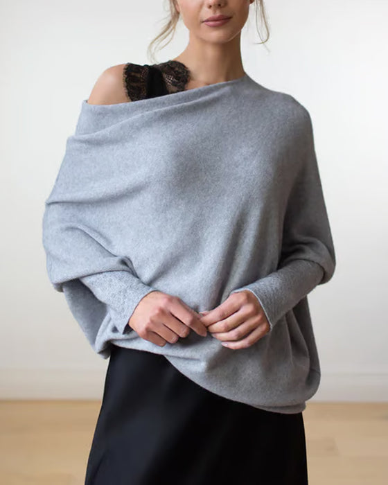 Innovative Asymmetric Draped Knitwear Apparel