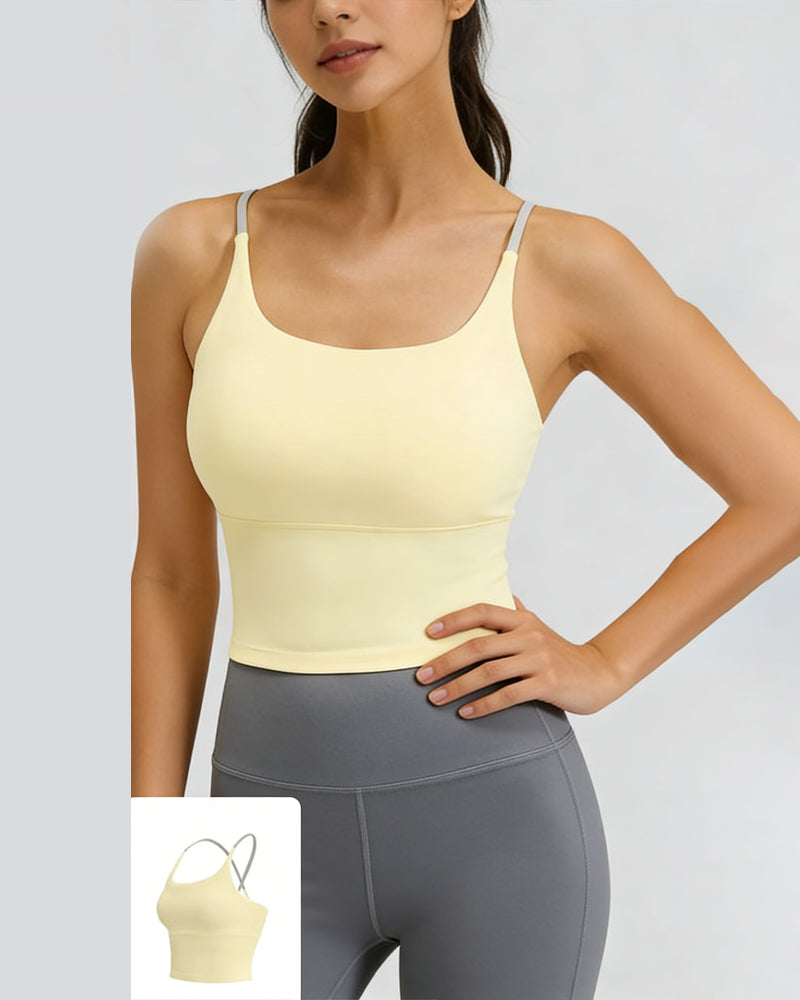 Colorblock Crossover Track Tank Top