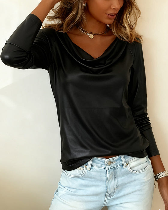 Elegant Cowl Neck Top